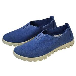 Fly Flot Womens Slip On Comfort Shoes, Blue Suede Sneakers, Size 39 US 7.5/8